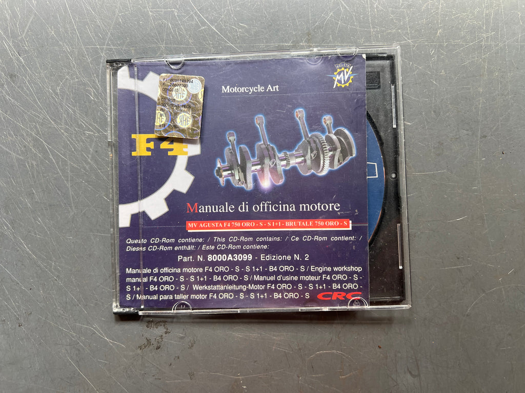 MV Agusta - Engine Shop Manual F4 750 ORO on CD Rom code 800A3099