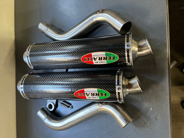 Ducati - Slip ons Round Carbon S2R 800cc and S2R 1000 cc code F3355633