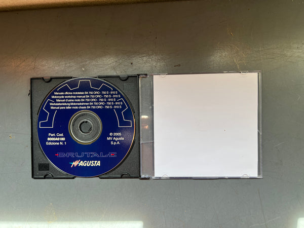 MV Agusta -F4 750/Brutale 750/910 shop manual on CD Rom code 800A6180