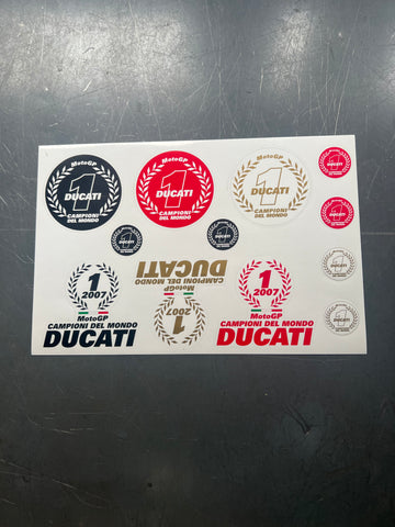 Ducati - Historical Mix stickers Kit code worldchamp
