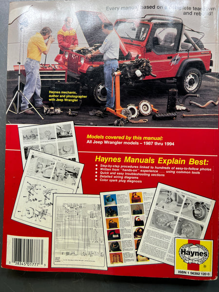 Tools - Shop Manual Haynes for Jeep Wrangler 1987 to 1949 code 1777