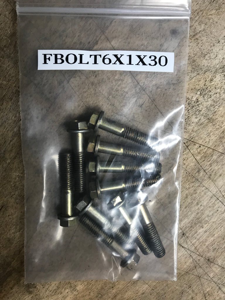 Hardware Fastener - Bolt 6x1x30 mm kit of 10 code Fbolt6x1x30